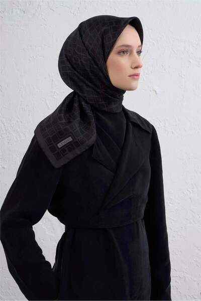 Armine Sura Pure Silk Scarf Ist 9438 - 56 Smoked Mixed Pattern