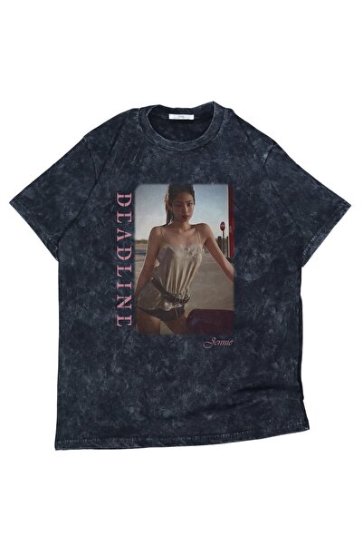 Fuddy Moda Unisex μπλουζάκι με γράμματα Jennie που πλένεται, ρετρό μπλουζάκι ...