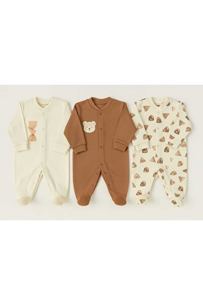 Renata's unisex bebek %100 pamuklu 3'lü tulum seti