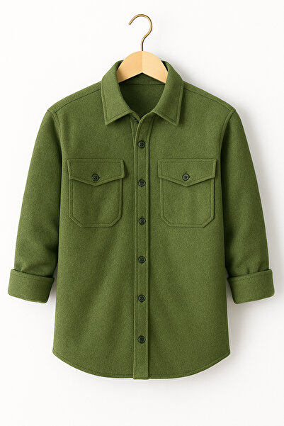 mavisima erkek giyimi Erkek Haki Kaşe Oduncu Overshirt Ceket – Rahat Kalıp Yeni Sezon Kışlık Moda Trend