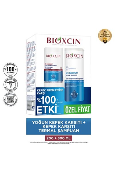 Bioxcin Aqua Anti-Dandruff Thermal Shampoo 300 ml + Intensive Anti-Dandruff Thermal Shampoo 200 ml