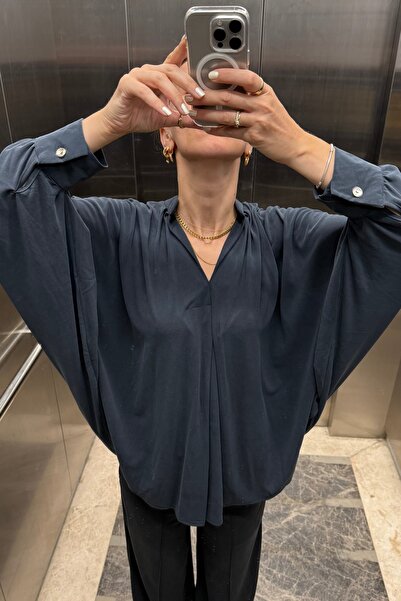 Noi Belis 100% Modal Batwing Sleeve Soft Button Blouse Pants Woven Top-And-Bottom Set Aw25Au0014