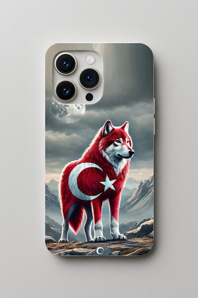 LinkConnect iPhone 11 Pro Max Compatible Wolf and Crescent Pattern Design Printed Launch Case