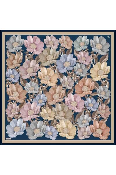 Armine وشاح سيرا من الحرير الخالص IST 9403- 37 بنمط مختلط بلون البترول