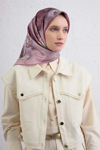 Armine Eșarfă din mătase pură Sura IST 9419 - 05 Model mixt pudră