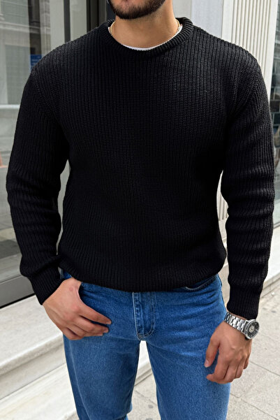Livio Ferri Koba Men's Thessaloniki Knit Oversize Crew Neck Thick Sweater