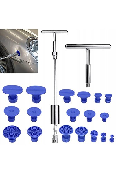 POLO SHOP Kit pentru indreptat caroserie auto, 18 adaptoare, ciocan inertial