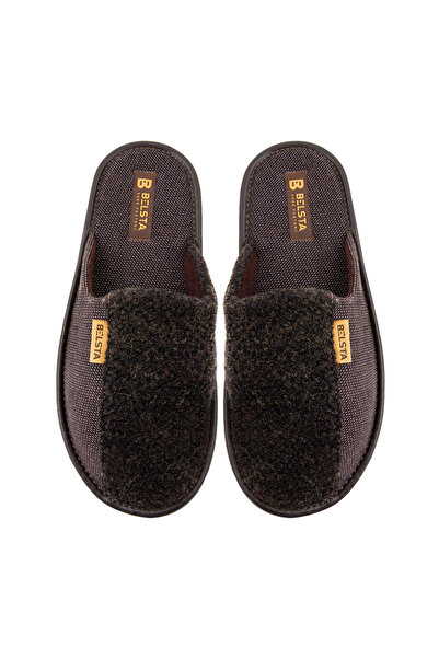 Belsta Brown embroidered slippers