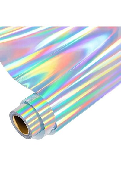 nevayapıvedekorasyon Hologram Gökkuşağı Rainbow Folyo Hava kanallı Araç Döşeme Kaplama Folyosu 30cm x 1 metre Folyo