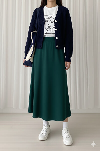 MODA Puff Scuba Fabric Zippered Hijab Skirt