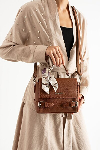 H&D COLLECTİON Multi-Compartment Quality Shoulder and Arm Bag with Bow and Belt Detail