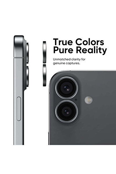 bbtech iPhone 17 Compatible Metal Framed 9H Tempered Glass Camera Lens Protector Crystal Clear