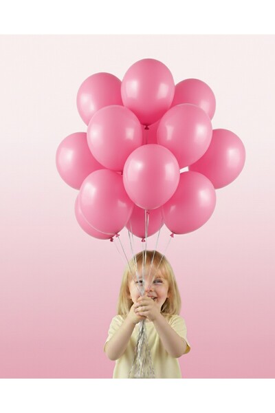 Evabrite 12Inc Large Size Pink Color Balloon High Quality 100 Pieces - Birthday Party Ornament