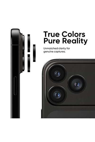 bbtech iPhone 17 Pro / Pro Max Compatible Metal Framed 9H Tempered Glass Camera Lens Protector Crystal Clear