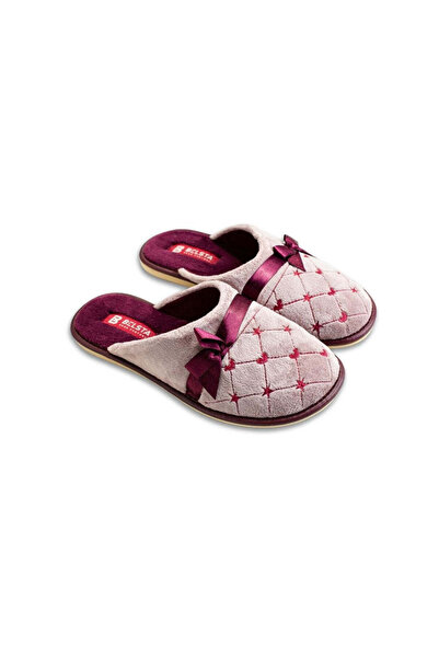 Belsta Burgundy bow slippers