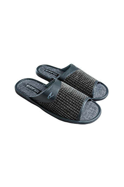 Belsta Grey/blue velour slippers, colour grey