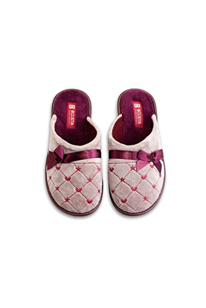 Belsta Burgundy bow slippers