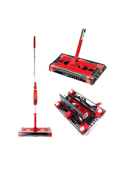 OEM Rotating Electric Broom, Extendable, Rechargeable, Red
