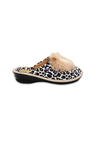 Belsta Beige leopard print slippers