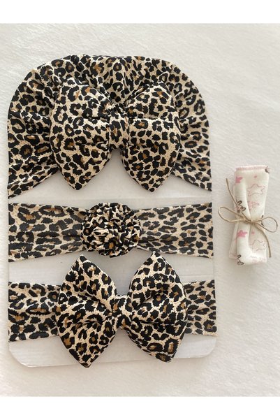 MASALBABY Baby Girl Bow Bonnet Bandana Set of 3 & Candy Pink Velvet Bonnet / Baby Girl Gift