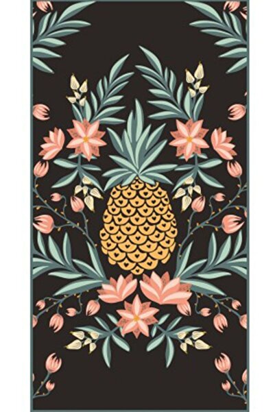 OEM Rectangular beach towel with pineapple print, trendy, multicolor, summer 2023, 150 x 70
