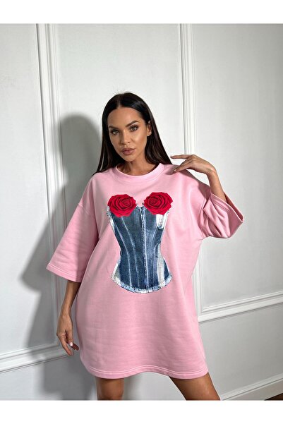 Unbranded/Generic ROSE oversized dress shirt, with artistically printed roses