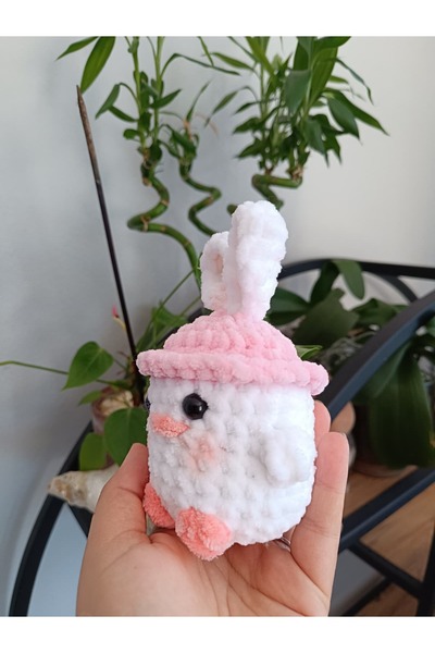 KREATİF TASARIM Rabbit with Hat Amigurumi Hand Knitted