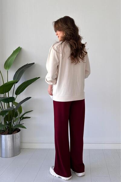 MaziButik Hırkamı Modal Suit Burgundy