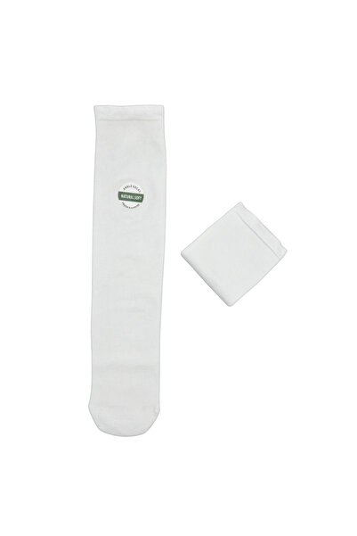 FENRA STUDIO Women's White Natural Bamboo Yarn Socks under the Knee