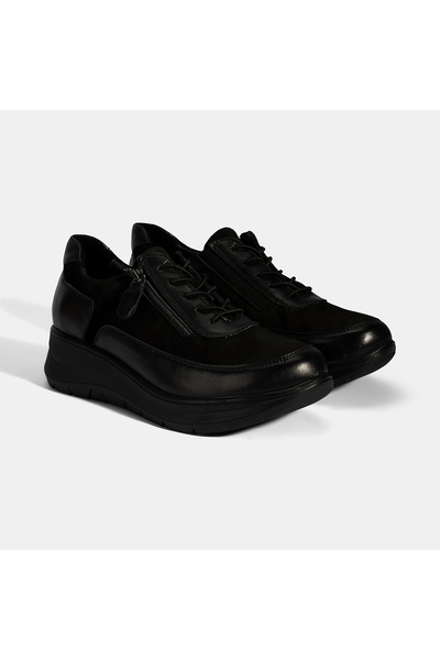Desa Kadın Siyah Bağcıklı DesaComfort Deri Ayakkabı