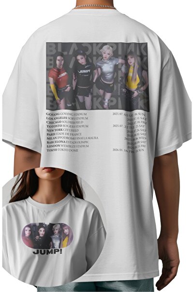 Fuddy Moda Unisex Blackpink Jump Back Printed T-Shirt, Oversized Kpop Themed ...