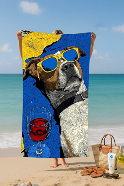 BETHA Dog Patterned Cotton Beach Towel – Patterned Design