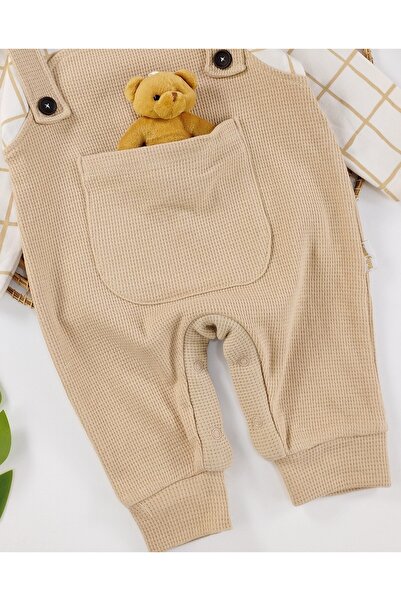 ADDA Baby Boys' Cotton Jumpsuit with Toy Bear and Beret