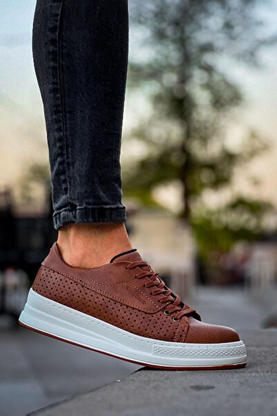 Zerenyus Cowien Premium Men's Style Lace-Up Sneaker Tan