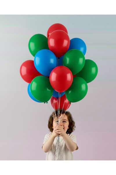 Evabrite 12Inc Large Size Blue Red Green Color Balloon High Quality 100 Pieces - Birthday Party Ornament