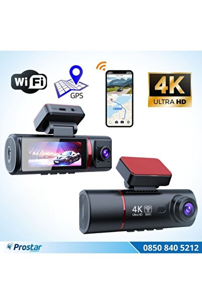 Navistar 4K Ultra HD 2 Kameralı Ön ve iç Wifi GPS G-Sensör Park Modu Dashcam ...