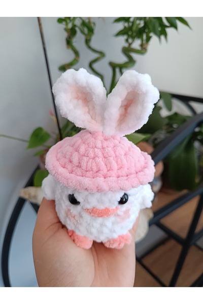 KREATİF TASARIM Rabbit with Hat Amigurumi Hand Knitted
