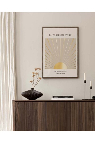 Thetic Expoziție de artă Gold - Poster de perete PREMIUM fără cadru cu estetică modernă