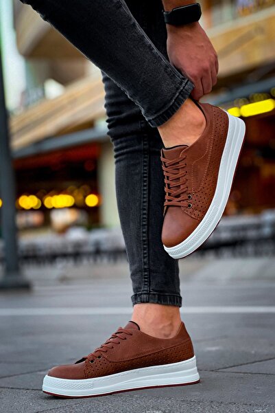 Zerenyus Cowien Premium Men's Style Lace-Up Sneaker Tan