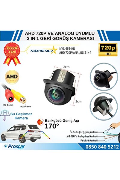 Navistar AHD 720P ve Analog Pal Çevrilebilir 170 Derece Balıkgözü Geniş Açılı...