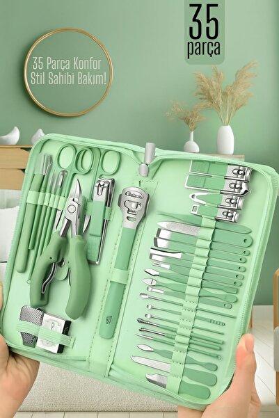 Transformacion مجموعة مانيكير وباديكير احترافية مكونة من 35 قطعة - حقيبة العن...