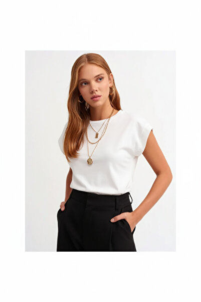 Dilvin Crew Neck Combed Cotton T-Shirt-White