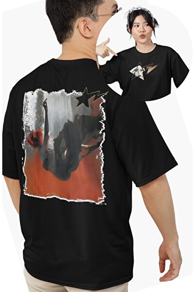 Fuddy Moda تي شيرت مطبوع عليه Huh Yunjin للجنسين، تي شيرت كبير الحجم ذو طابع Kpop برقبة دائرية