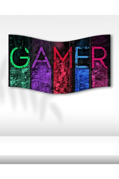 EVLOYA Gamer Renkli Yazı - 5 Parçalı Oyun Tablo