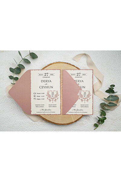 Erdem Düğün Davetiyesi / Nişan Davetiyesi / Nikah Davetiyesi / (50 Adet) Bask...