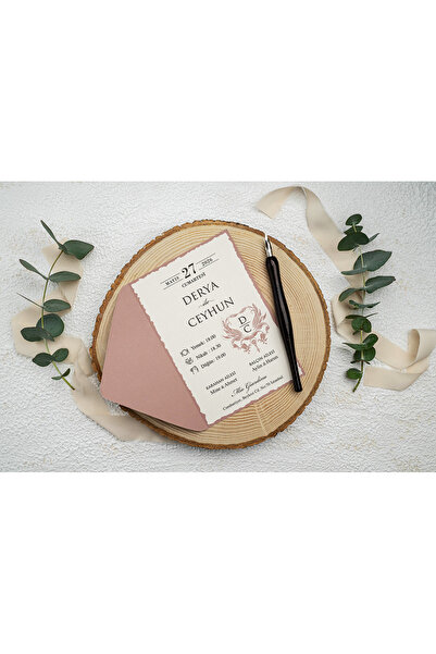ERDEM DAVETİYE Düğün Davetiyesi / Nişan Davetiyesi / Nikah Davetiyesi / (50 Adet) Baskı Hariç Davetiye 9225