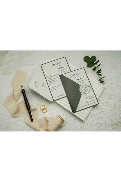 ERDEM DAVETİYE Düğün Davetiyesi / Nişan Davetiyesi / Nikah Davetiyesi / (50 Adet) Baskı Hariç Davetiye 9352