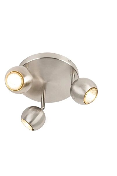 Genel Markalar GU10 İnox Kaplama 3’lü Metal Spot Avize LED Uyumlu Modern Tava...