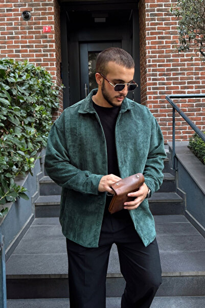 Livio Ferri Ανδρικό μακρυμάνικο πουκάμισο με βελούδινη εφαρμογή Yotau