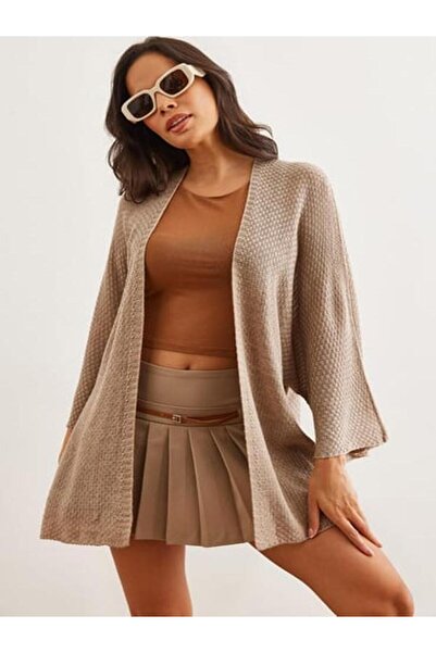 TİSTA Γυναικεία ζακέτα με μοτίβο βιζόν με μανίκια νυχτερίδας